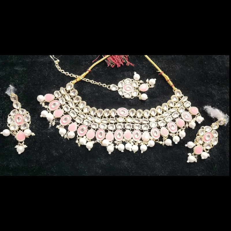 Kumavat Jewels Gold Plated Kundan Choker Necklace Set