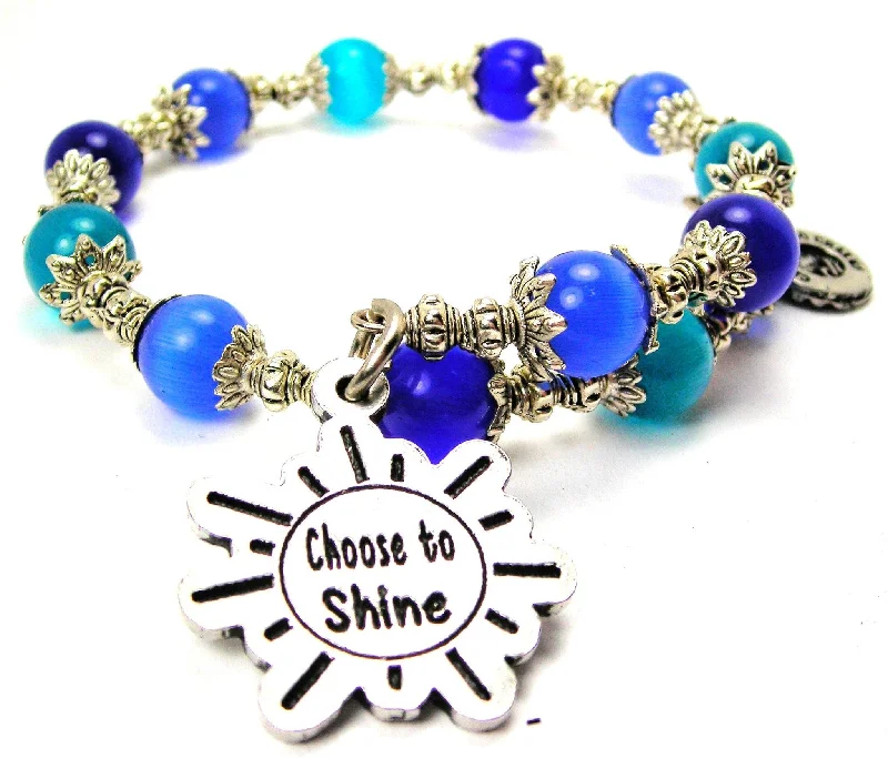 Choose To Shine Cat's Eye Beaded Wrap Bracelet