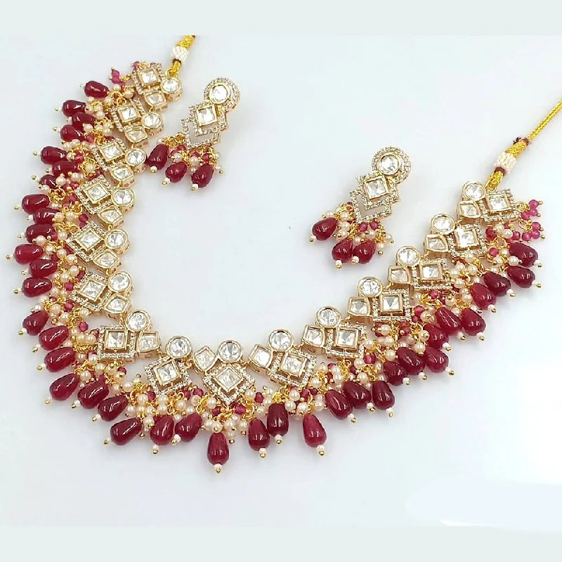 Rani Sati Jewels Gold Plated Kundan Necklace Set