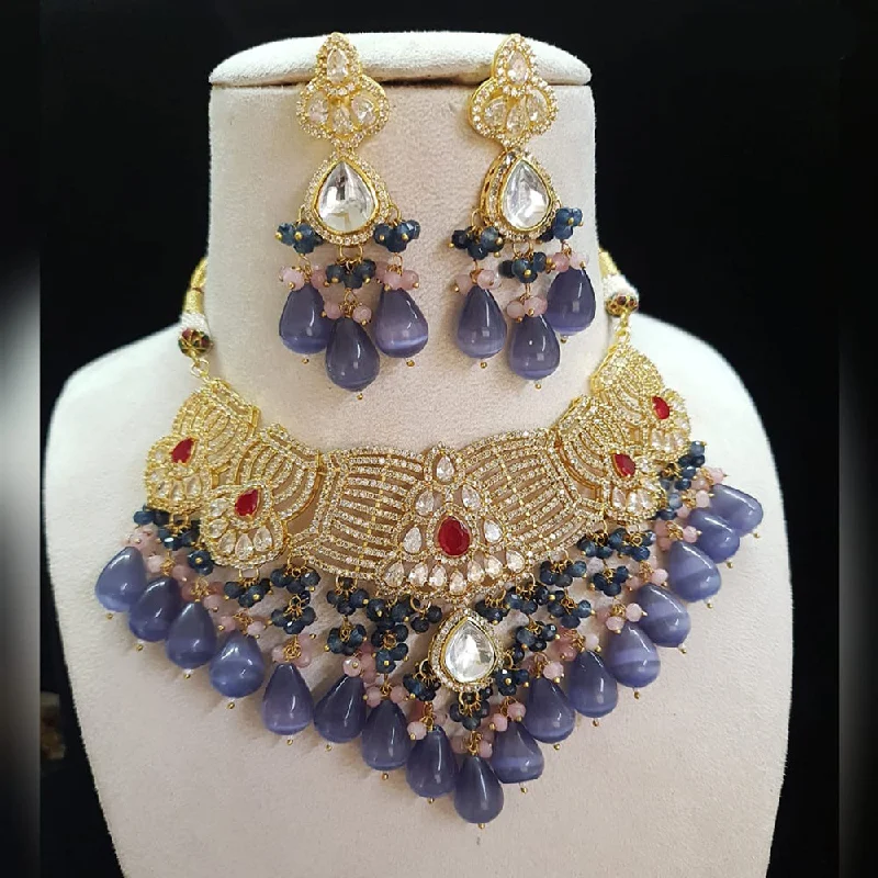 Shubhratnam Jewellers Gold Plated Kundan Necklace Set