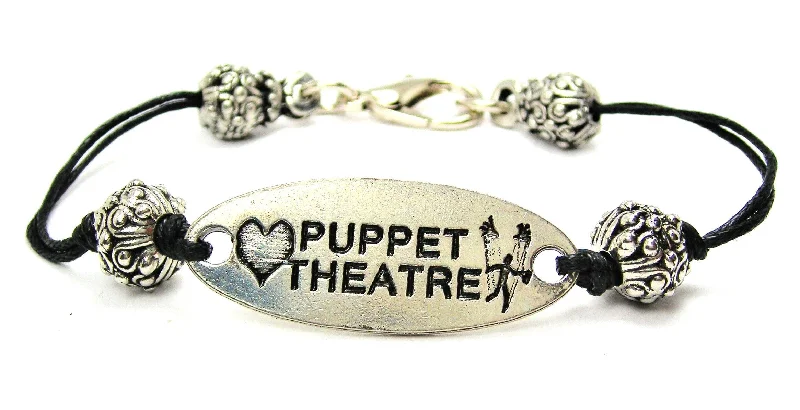 Love Puppet Theatre Black Cord Connector Bracelet