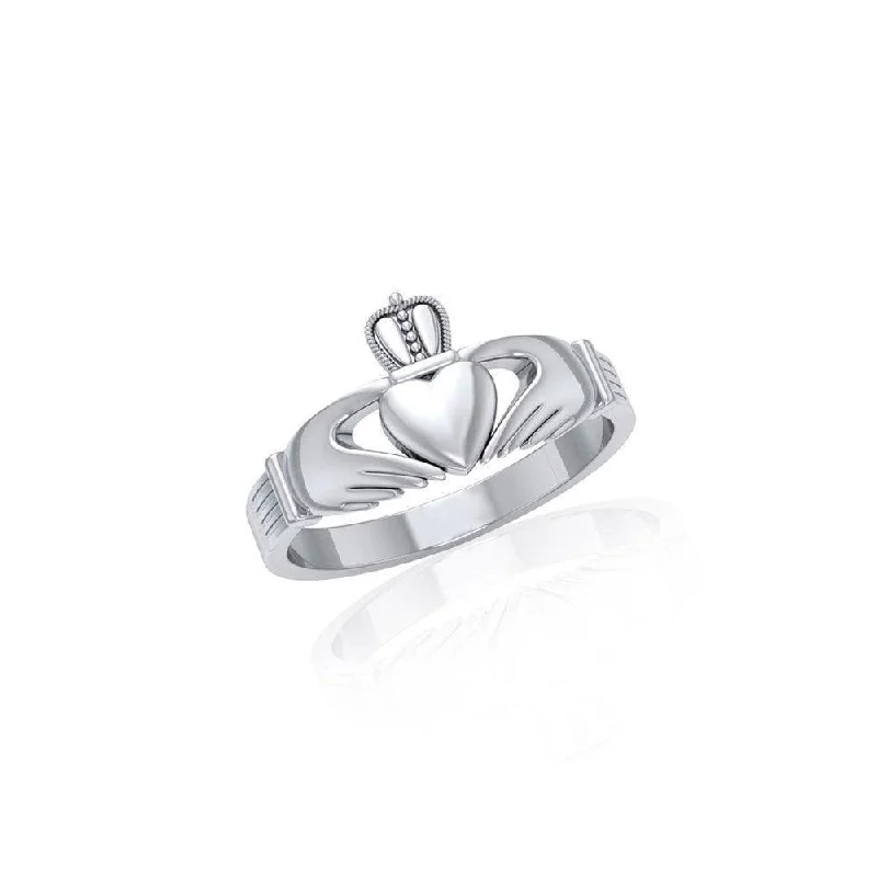 Irish Claddagh Sterling Silver Ring TR240