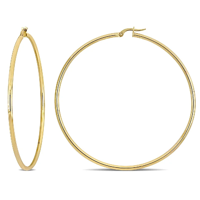 Miadora 65mm Polished Hoop Earrings in 10k Yellow Gold