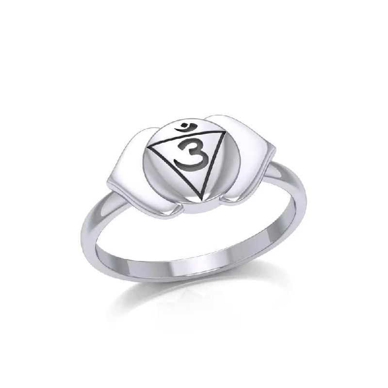 Ajna Third Eye Chakra Sterling Silver Ring TRI2041