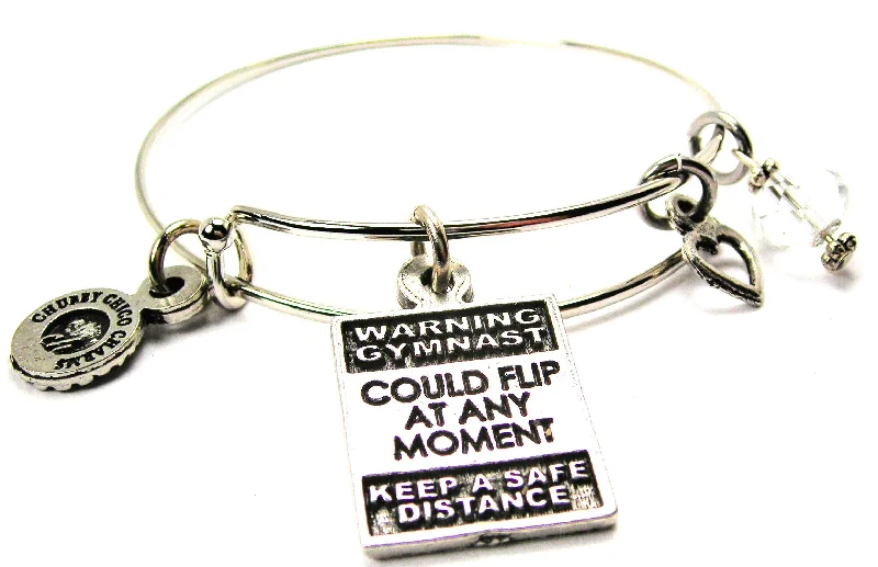 Warning: Gymnast Could Flip At  Any Moment Bangle Bracelet