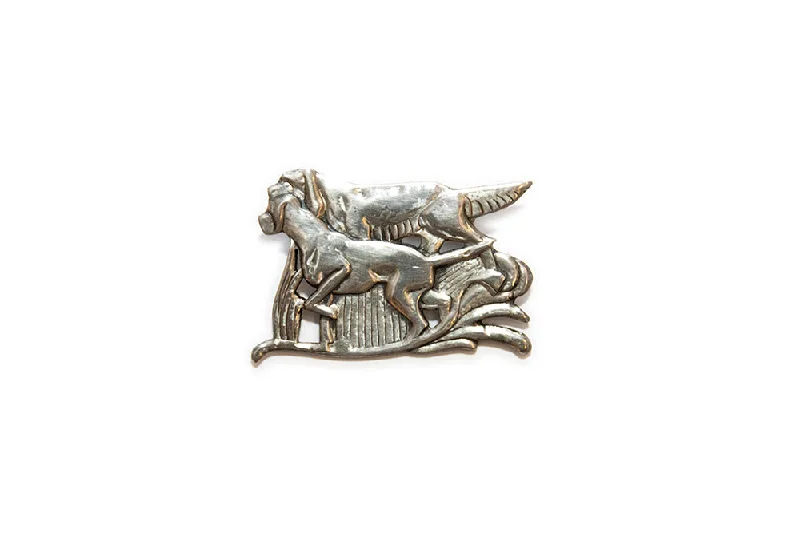 McCLELLAND BARCLAY Sterling Silver Pair of Hunting Dogs Brooch