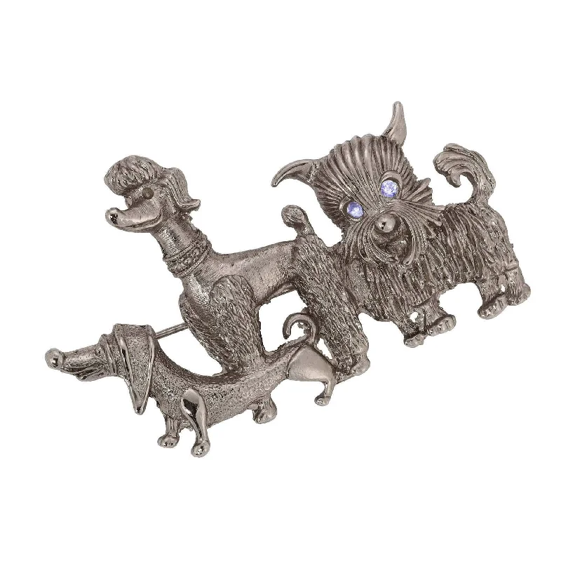 1928 Jewelry Canine Companions Trio Brooch Pin