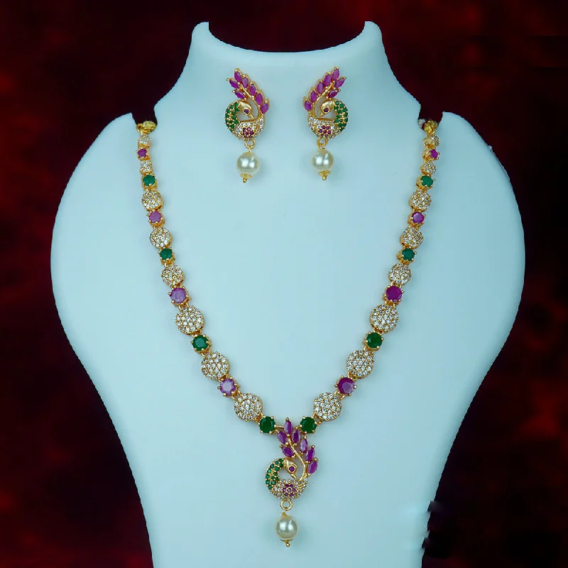 Diksha Collection Gold Plated Austrian Stone Necklace Set