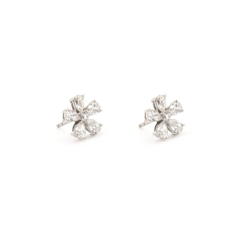 2.14 ctw Diamond Flower Stud Earrings