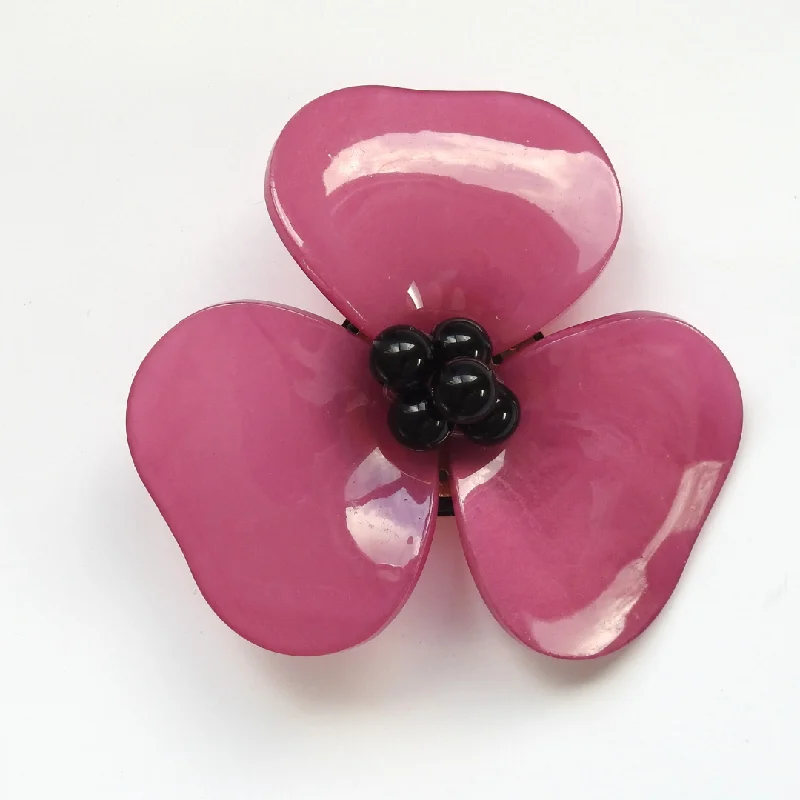 Purple Flower Brooch Pin