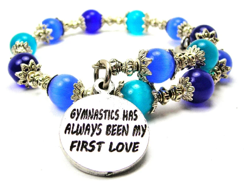 Gymnastics Has Always Been My First Love Cat's Eye Beaded Wrap Bracelet