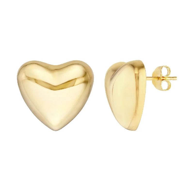 Puffed Heart Stud Earrings