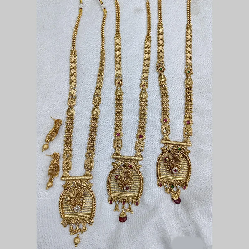 Rani Sati Jewels Gold Plated Pota Long Necklace Set