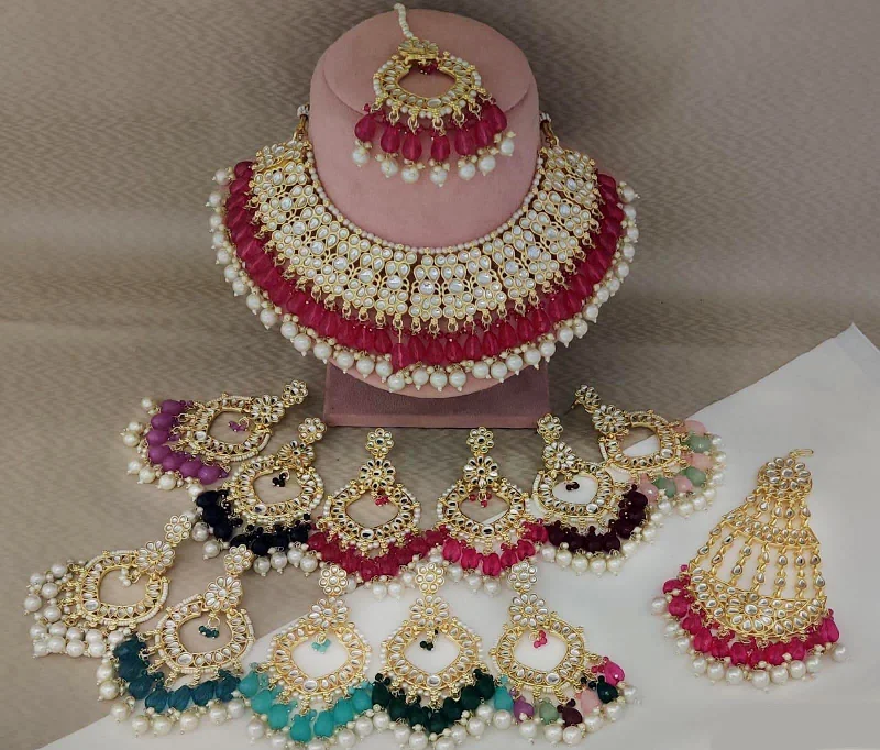 Rani Sati Jewels Gold Plated Kundan Choker Necklace Set