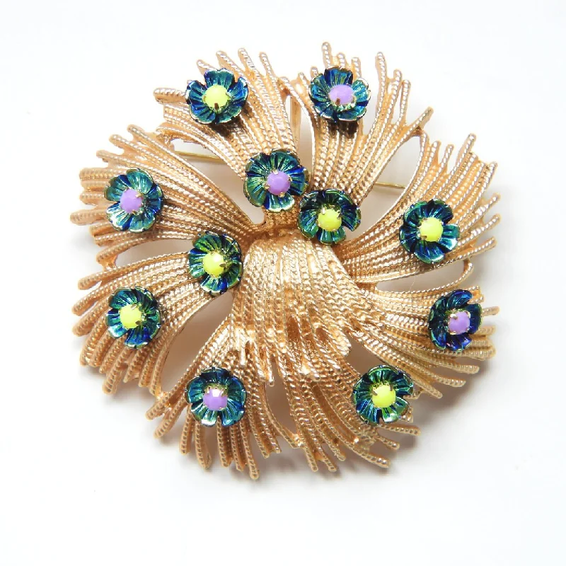 Oversized metal flower brooch