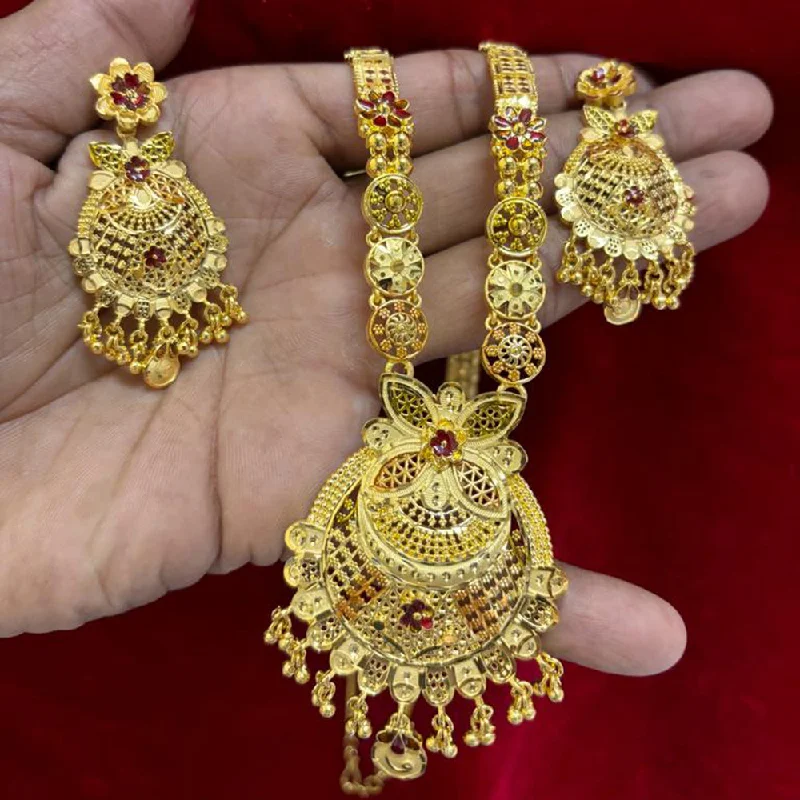 Pari Art Jewellery Forming Gold Long Necklace Set