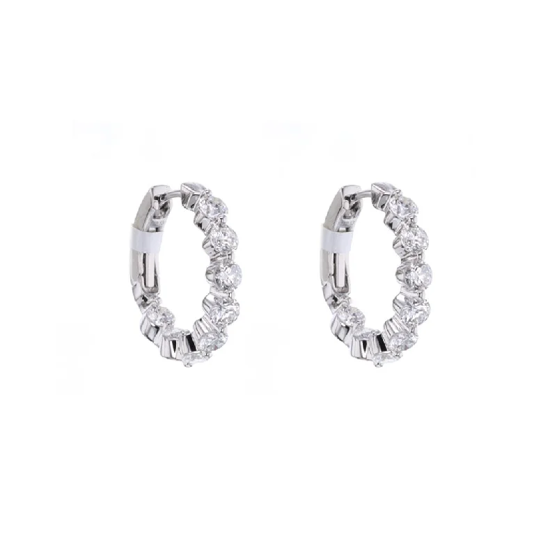 2.13 ctw Diamond 3/4" Inside-Out Hoop Earrings