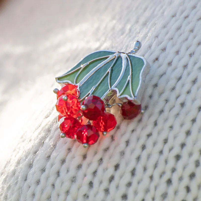 Red Viburnum Brooch