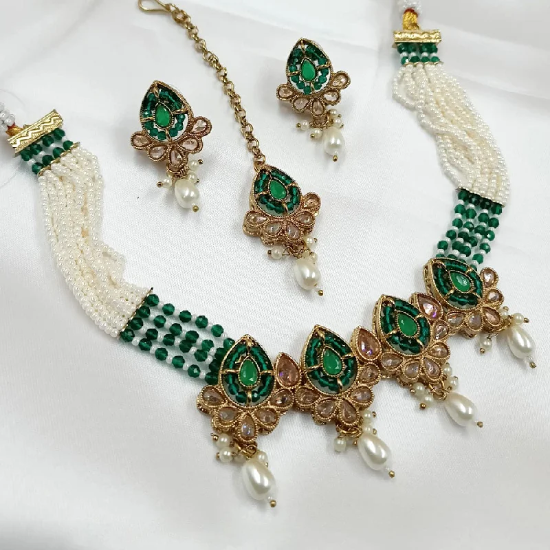 Padmawati Bangles Mehndi Polish Crystal Choker Necklace Set