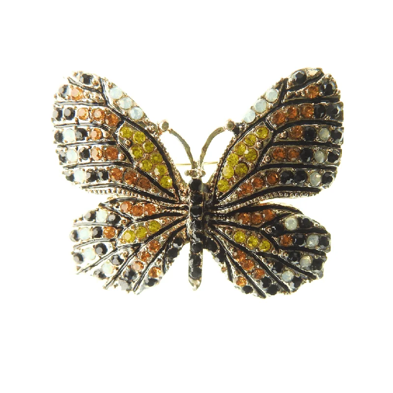 Rhinestone butterfly brooch