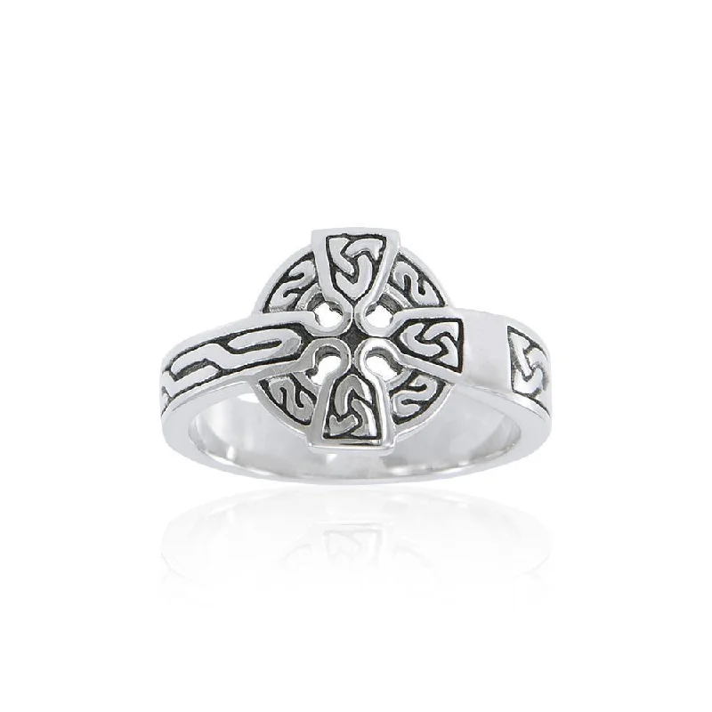 Celtic Cross Sterling Silver Ring TRI2105