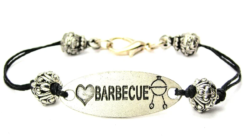 Love Barbecue Black Cord Connector Bracelet