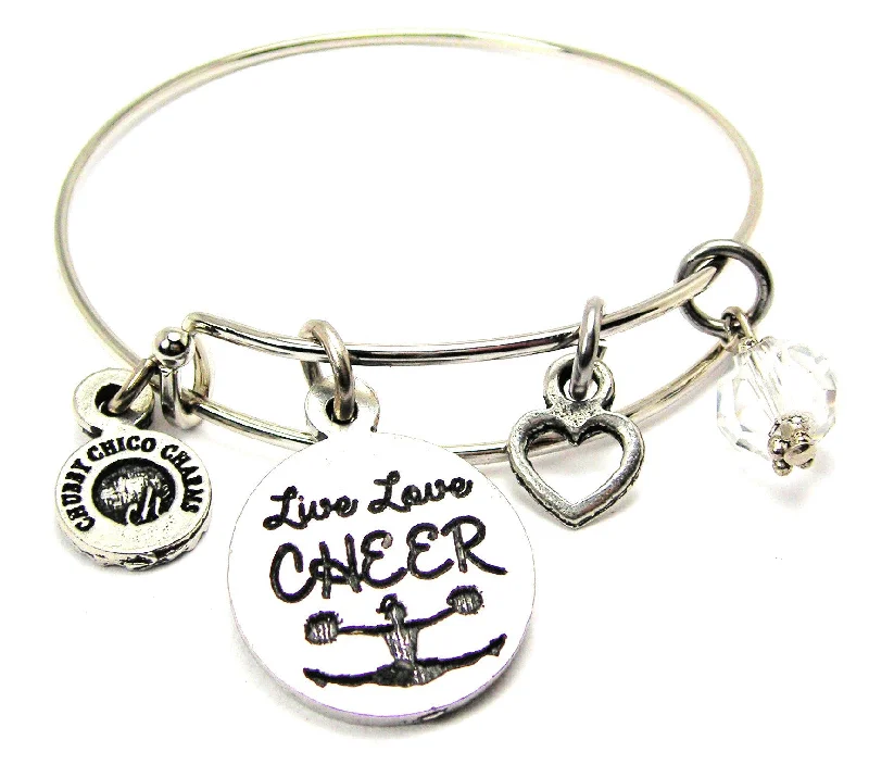 Live Love Cheer Bangle Bracelet