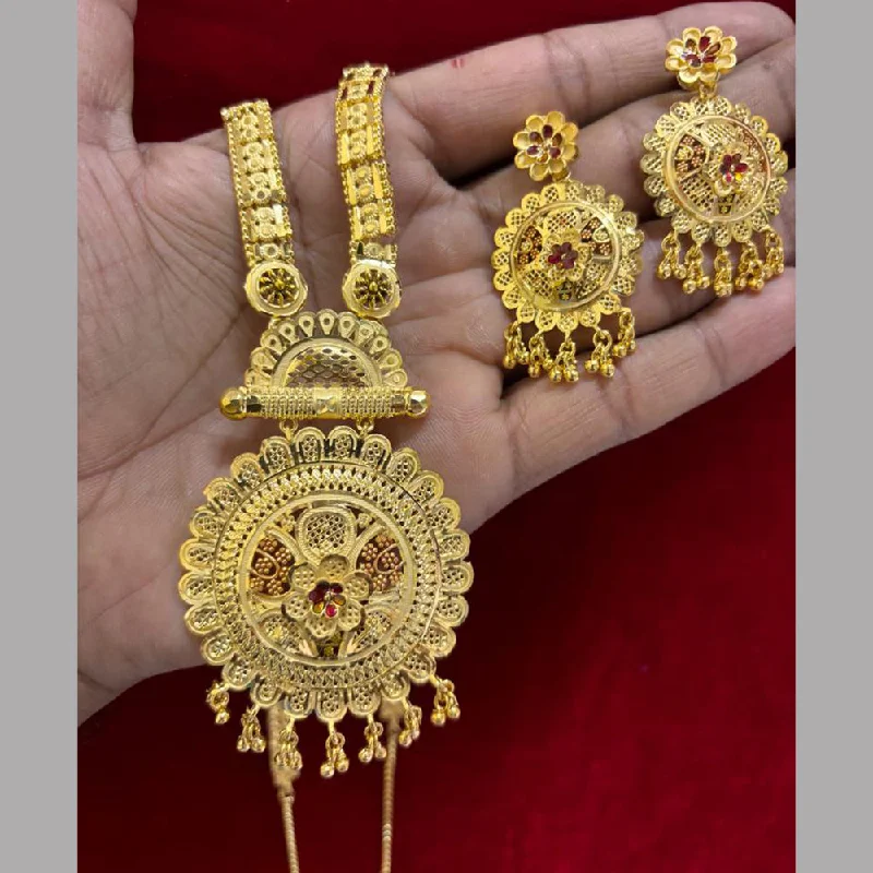 Pari Art Jewellery Forming Gold Long Necklace Set