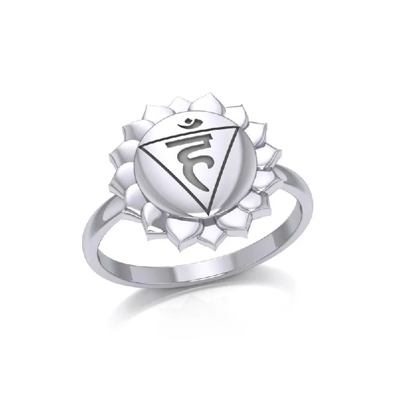 Vishuddha Throat Chakra Sterling Silver Ring TRI2040