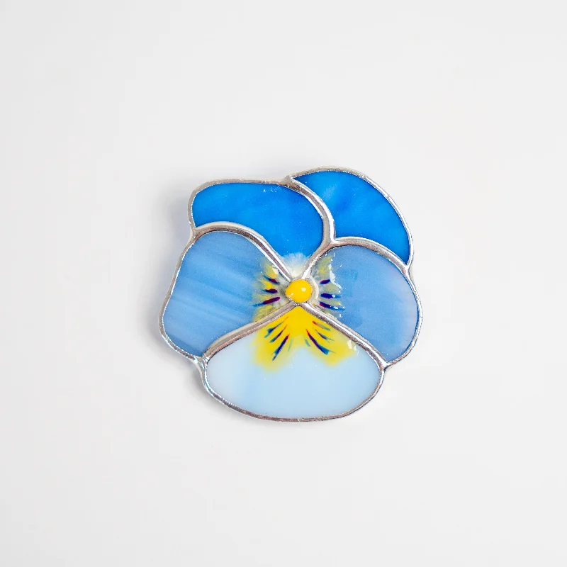 Blue Pansy Brooch