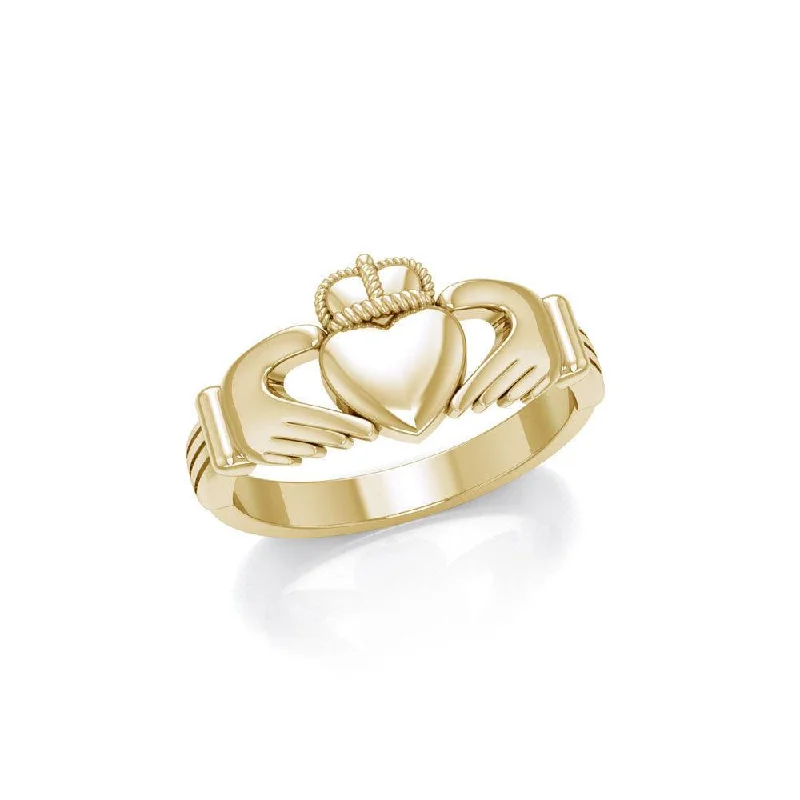 Irish Claddagh Gold Vermeil Ring VMG058/R