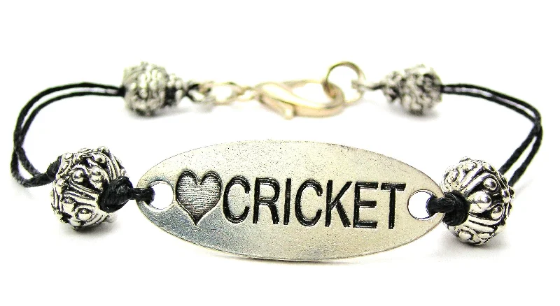 Love Cricket Black Cord Connector Bracelet