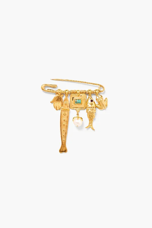 Fish Brooch Yellow Gold