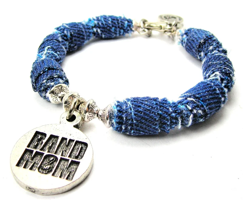 Band Mom Blue Jean Beaded Toggle Bracelet