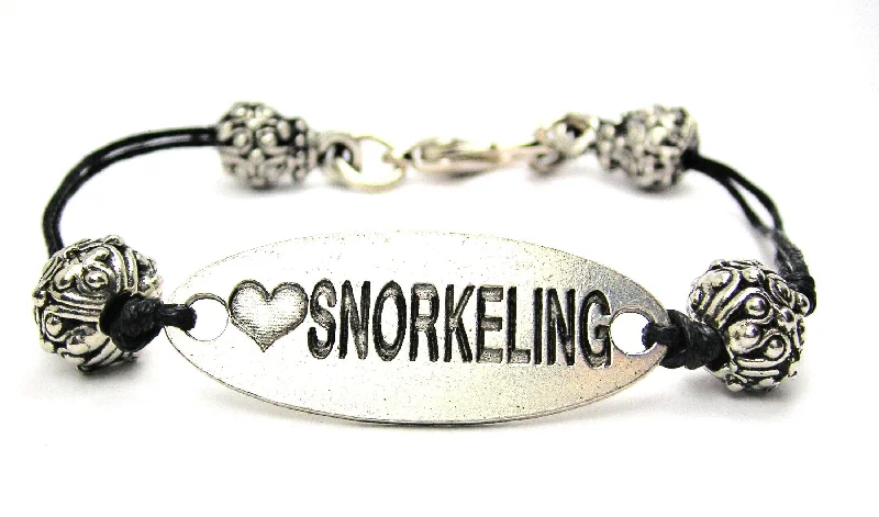 Love Snorkeling Black Cord Connector Bracelet