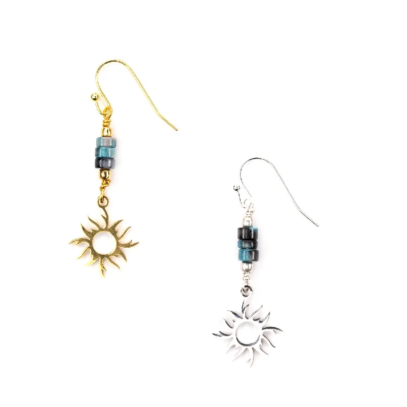 El Farol Gemstone and Sun Charm Earring