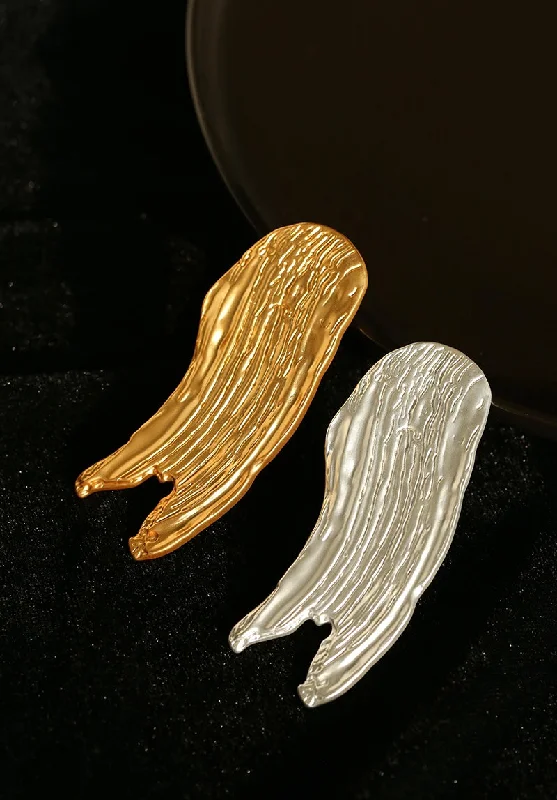 Golden Silver Stroke Artistic Brooch