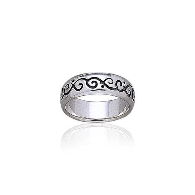 Fairy Vines Silver Band Ring TR1866