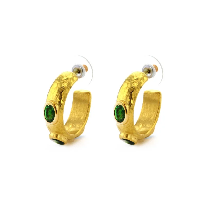 Emerald Hoop Earrings