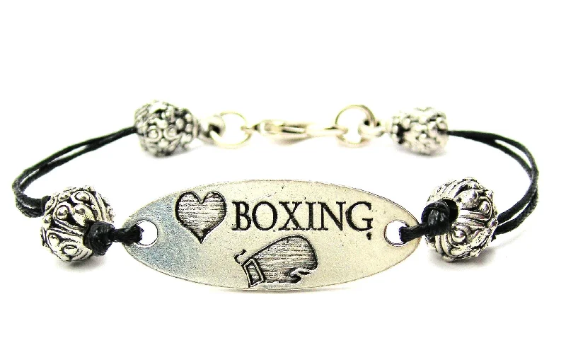 Love Boxing Black Cord Connector Bracelet