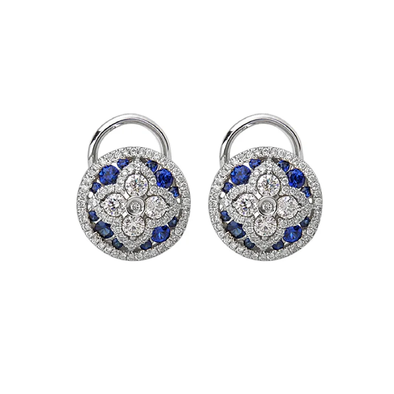 Blue Sapphire & Diamond Earrings