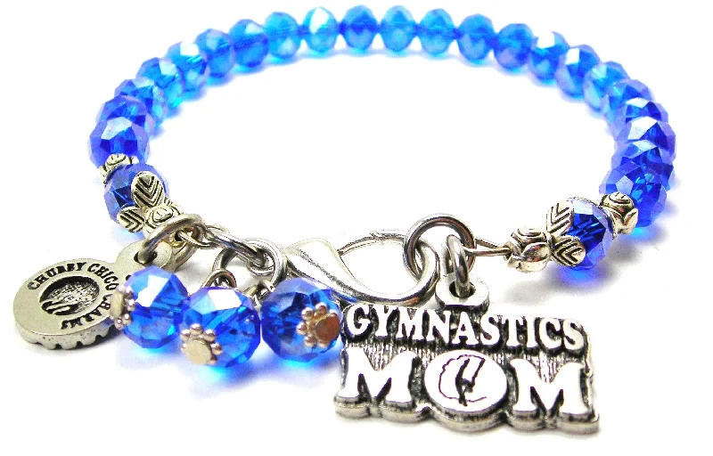 Gymnastics Mom  Splash Of Color Crystal Bracelet