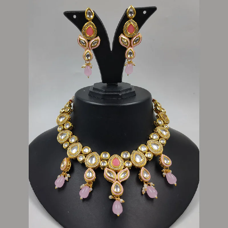 Gehana Mahal Gold Plated Kundan Necklace Set