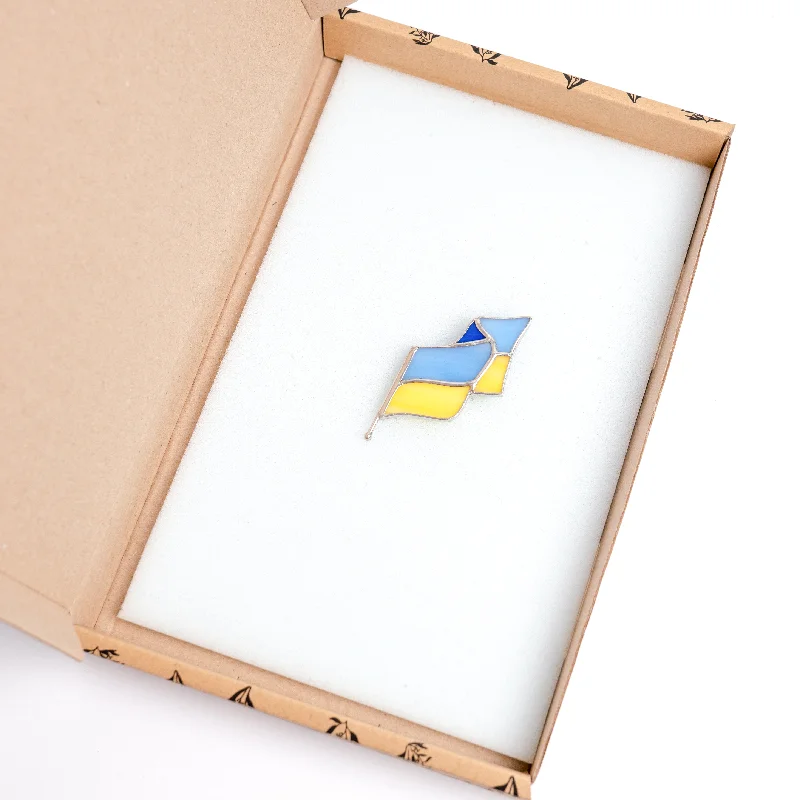 Ukrainian Flag Brooch Style 2