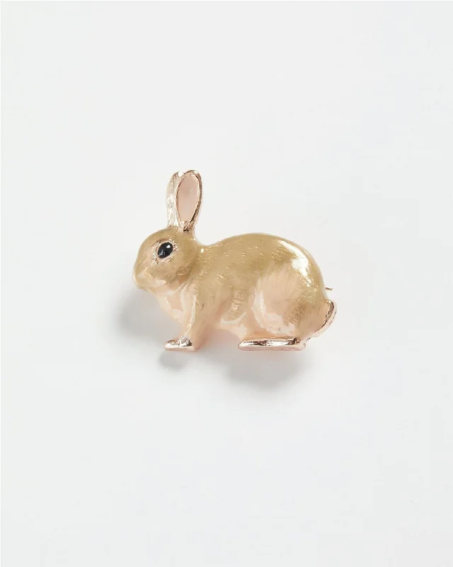 Enamel Rabbit Brooch