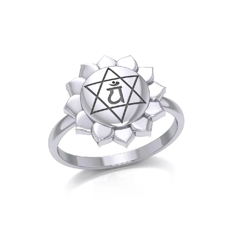 Anahata Heart Chakra Sterling Silver Ring TRI2042