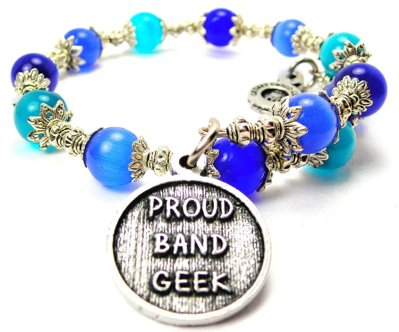 Proud Band Geek Cat's Eye Beaded Wrap Bracelet