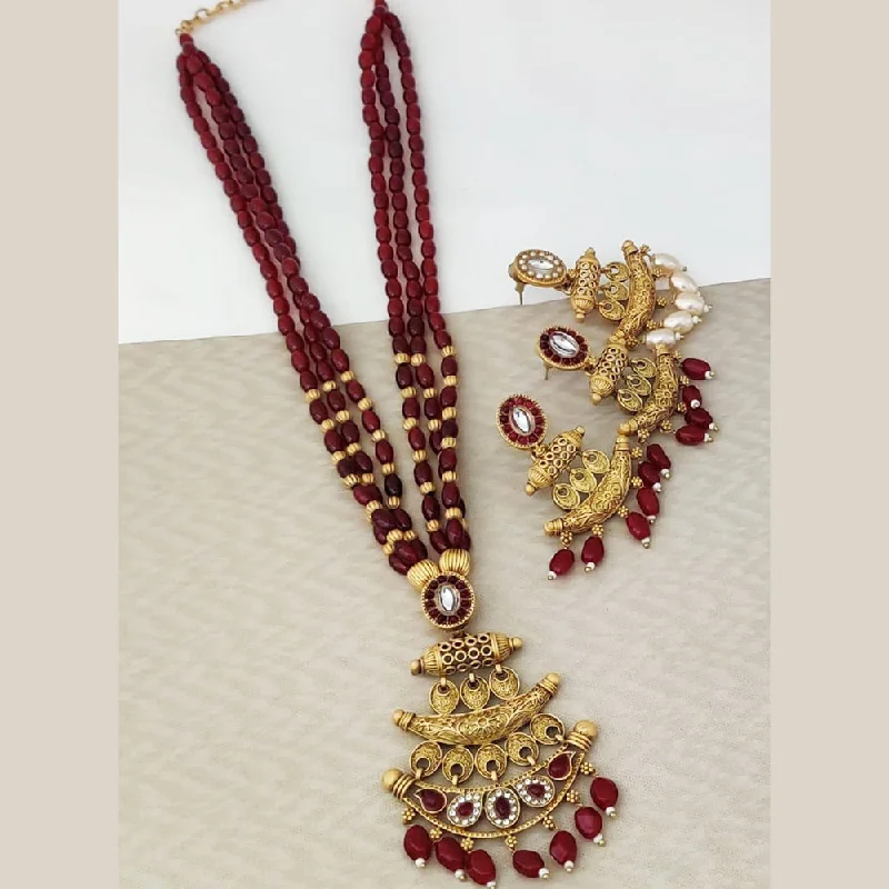 Rani Sati Jewels Gold Plated Pota Long Necklace Set