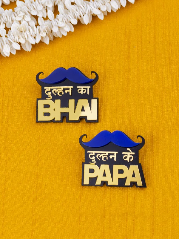 Dulhan ka Bhai + Dulhan ke Papa Brooch Set of 2