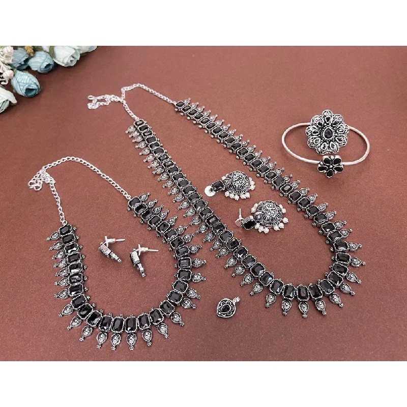 Akruti Collection Silver Plated Crystal Combo Set